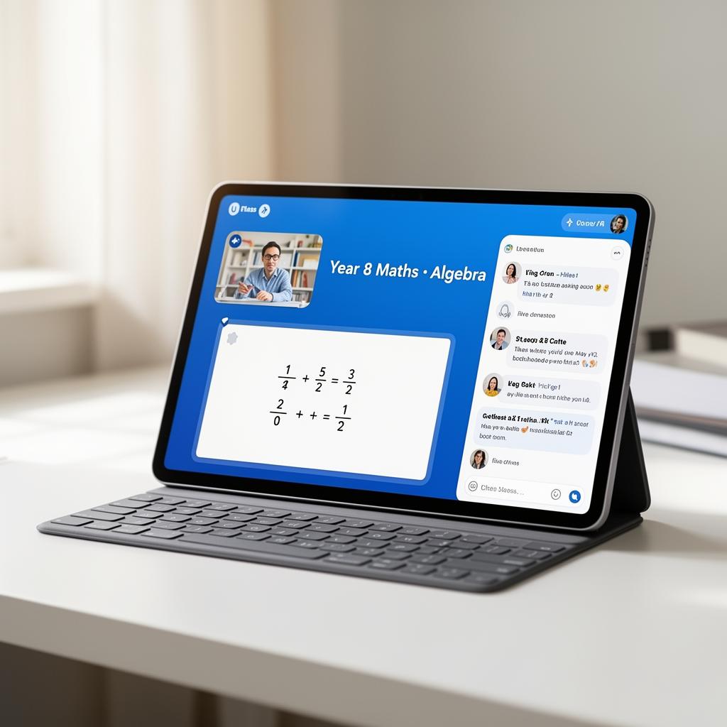 The KnowledgeX learning tablet pre-installed with the live class app